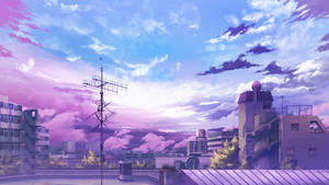 Tabletă Galaxy cu fundal anime mov și cartier liniștit