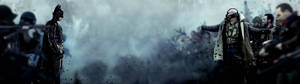 Batman vs Bane pe un teren fumuriu tapet dual monitor