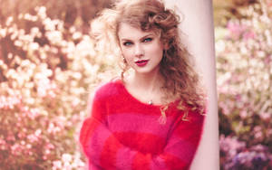 Taylor Swift nuanță roz drăguță fotografie fundal.