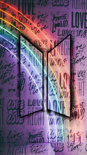Te iubeșc în violet BTS Neon Rainbow — Bts Fundal