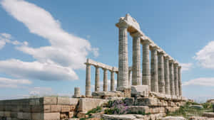 Templul Antic al lui Poseidon — Desktop Aesthetic Fundal