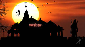 Templul Shree Ram la apus