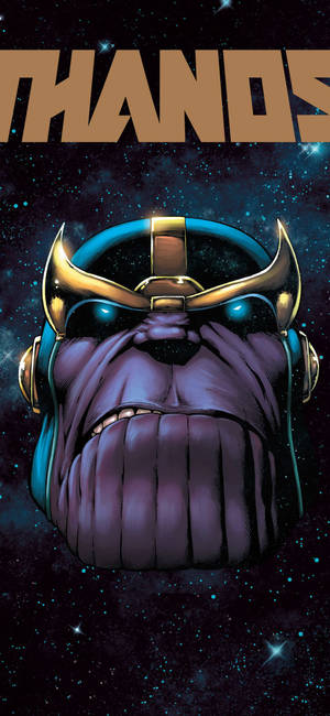 Fond de ecran HD pentru mobil cu capul răufăcătorului Marvel Thanos purtând casca blindată. — iPhone 11 Pro Max Fundal