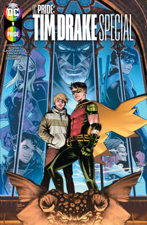Tim Drake intrând în acțiune ca Red Robin într-un peisaj urban — Lenovo Legion Y900 13 Fundal