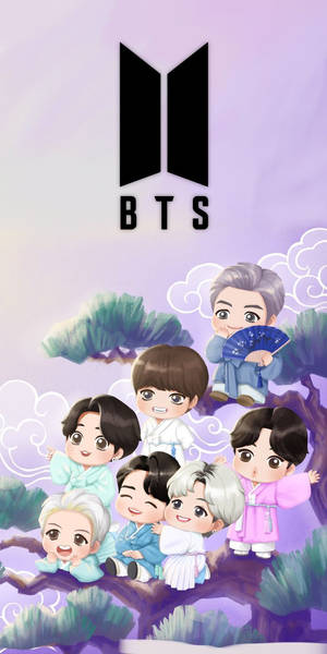 Tiny Tan BTS în Vârf de Copac — Logo bts GIF Fundal
