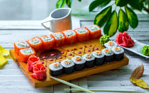 Imagini cu Tipuri de Sushi — Estetică de vară Fundal