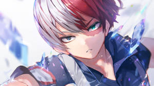 Todoroki drăguț cu cristale sparte wallpaper — Todoroki drăguț Fundal