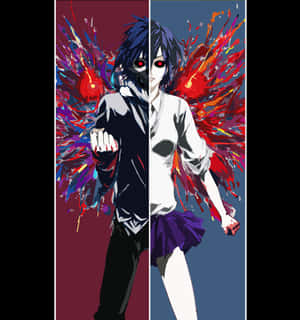 Tokyo Ghoul Pfp Touka și Ayato — Huawei Mate X7 Fundal