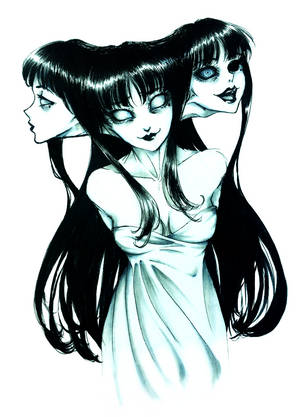 Tapet Tomie întunecată anime cu trei capete — Anime întunecat GIF Fundal