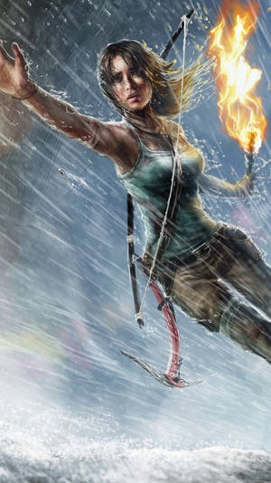Torță Aprinsă Tomb Raider Iphone — 9:16 Fundal
