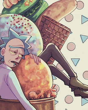 Total Rickall - Rick, Morty, Mr. Poopybutthole și prietenii într-un episod palpitant din Rick and Morty — Apple Watch Ultra Fundal