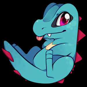 Totodile cu limba scoasă — Anime desktop Fundal