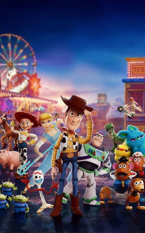 Fond de ecran Toy Story 4 - toată distribuția — Galaxy Tab Fundal
