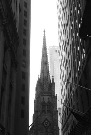 Trinity Church New York Alb Negru — Xiaomi Pad 7S Pro 12.5 Fundal