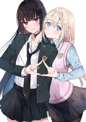Tapet anime lesbiene Triunghi Comedie — Anime Lesbian Fundal