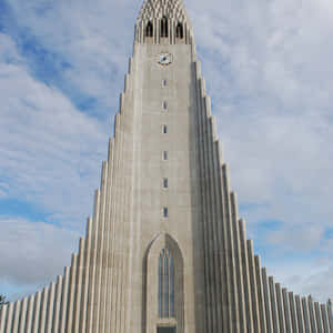 Turnul central exterior al Hallgrímskirkja — GIF mobil Fundal