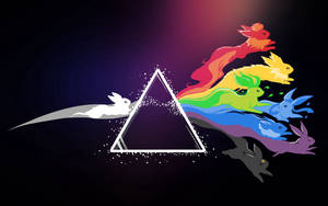 Tapet Pink Floyd Rainbow Eevee Pokemon