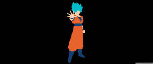 Fond de ecran cu Blue Goku Vector pe fundal negru.