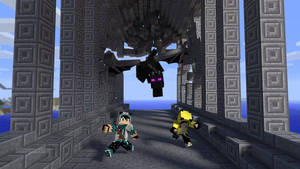 Minecraft Running Mobs Villain wallpaper