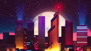 Fundal de oraș neon — Oraș neon Fundal
