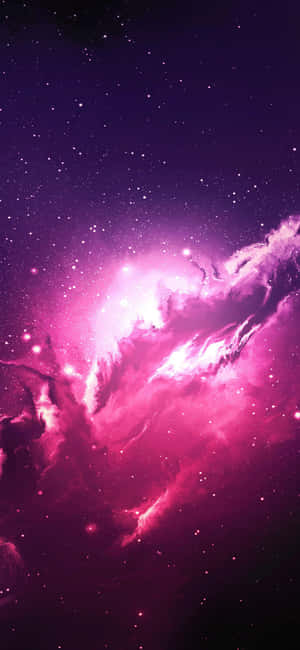 un spațiu violet cu stele și nori — Samsung Galaxy S20 Fundal