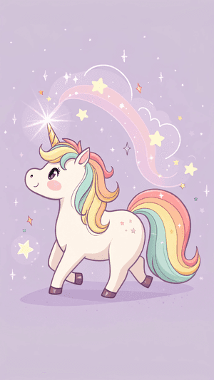 Unicorn,Curcubeu,Fantezie,Magic,Drăguț,Desen animat,Stele,Stralucire,Kawaii,Mitic