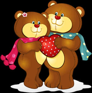 Tubes Nounours Valentines Day Cartoons, Teddy Bear - Couple Bear Clipart, HD Png Download — Urs drăguț Fundal