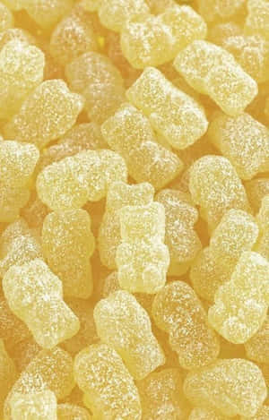 Ursuleți Gomosi Drăguți în Galben Pastel — Urs drăguț Fundal