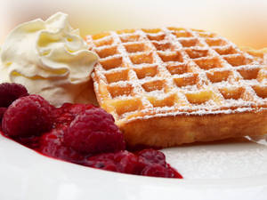 Fond de ecran vafle zmeură smântână — 4:3 Fundal