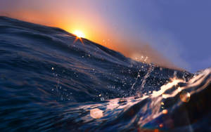 Valuri oceanice la apus pentru wallpaper MacBook Pro. — MacBook Pro Fundal