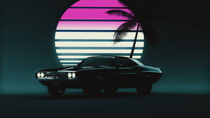 Imagine mașină laptop 4K estetică vaporwave — Mașină 4K GIF Fundal