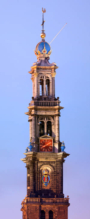 Tapet vârf Turn Westerkerk Amsterdam — Galaxy Z Fold 6 Fundal