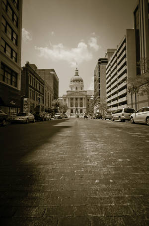 Vedere Majestuoasă A Clădirii Indiana Statehouse Din Indianapolis — Xiaomi Pad 9 Pro Max Fundal
