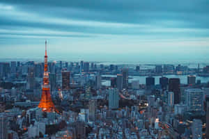 Vedere panoramică a orașului Tokyo, Japonia — Oraș anime GIF Fundal