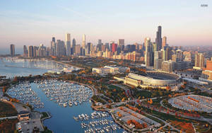 Vedere Panoramică A Chicago wallpaper — 16:10 Fundal