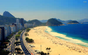 Vedetă impresionantă a unei plaje braziliene pristine la apus — 2560x1080 Fundal