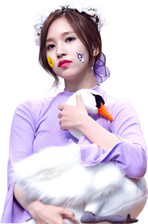 Vedetă Kpop cu lebădă de pluș