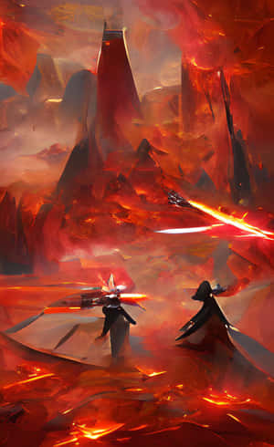 Vedetă spectaculoasă a peisajului vulcanic Mustafar — Nubia Flip2 Fundal
