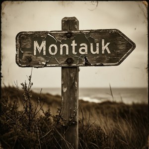 Indicator vechi către Montauk, sepia, atmosferă vintage din The Affair. — Pixel Watch 3 Fundal