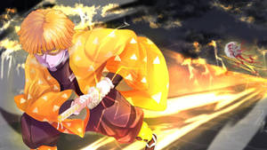 Viteza Imensă a lui Zenitsu din Demon Slayer — Demon slayer zenitsu Fundal
