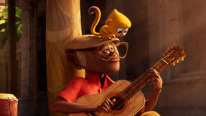 Wallpaper cu Vivo si Andres cantand la chitara. — Vivo Fundal