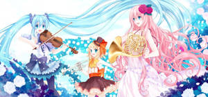 Vocaloiduri Anime Kawaii Cu Instrumente
