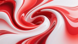 Fond de ecran abstract tematic OnePlus, cu vârtejuri fluide roșii și albe. — OnePlus Fundal
