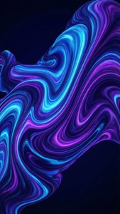 Artă abstractă vibrantă din fluid, cu vârtejuri neon albastre și violet pe fundal întunecat, perfectă pentru iPhone Xs. — iPhone XS Fundal