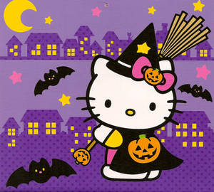 Vrăjitoare Kawaii de Halloween — Kawaii halloween Fundal