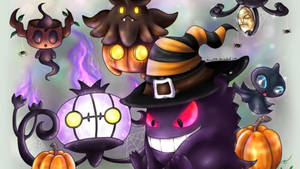 Vrăjitoare sclipitoare de Halloween din desene animate fundal