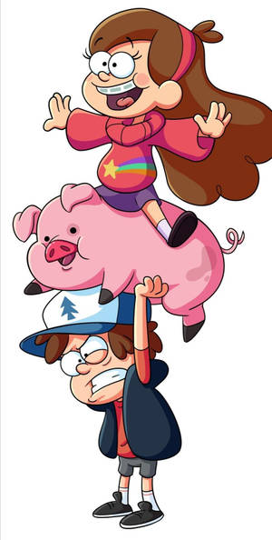 Waddles și personajele din Gravity Falls — 18:9 Fundal