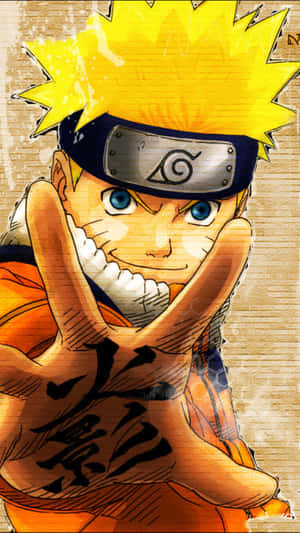 Wallpaper cu Naruto în Poză de Luptă — Naruto estetic Fundal