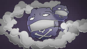 Weezing purtând măști de protecție — GIF de gaming Fundal
