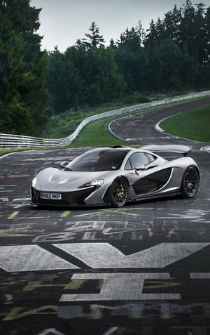 White Sportscar Drifting Course McLaren iPhone — Infinix Xpad GT Fundal
